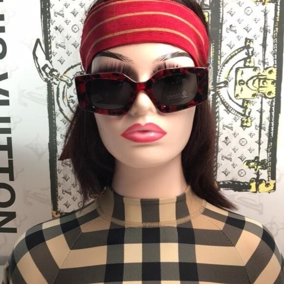 New Authentic Prada PR 15YS Sunglasses – Scarlet Tortoise with Dark Gray Lenses - Picture 7 of 13